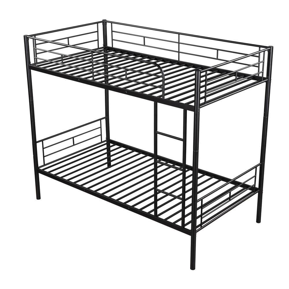 Qualler Black Mikel Twin Over Twin Metal Bunk Bed