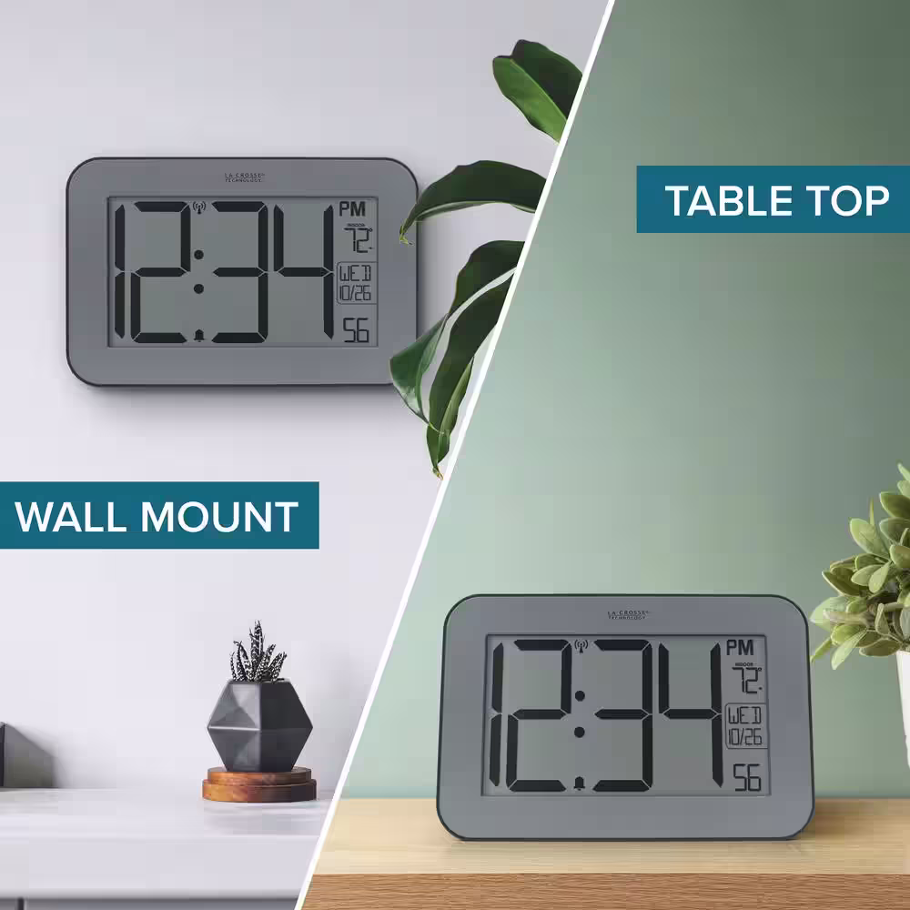 La Crosse Technology Large Time Digital Atomic Clock with 4 in. Digits