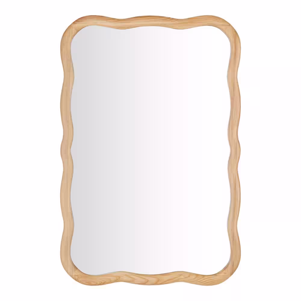 Home Decorators Collection Medium Wavy Natural Wood Framed Mirror (24 in. W x 36 in. H)