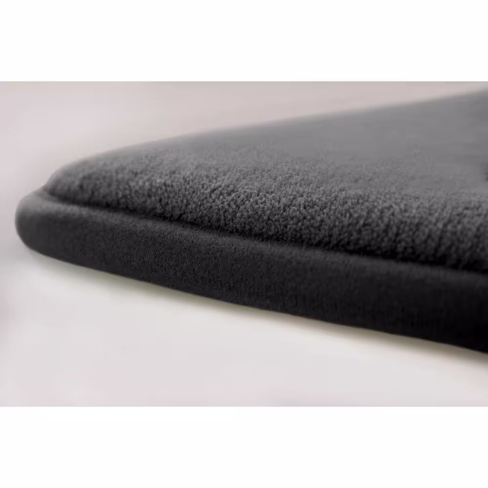 BounceComfort Palace Dark Gray 17 in. x 24 in. Memory Foam Bath Mat Set (2-Piece)