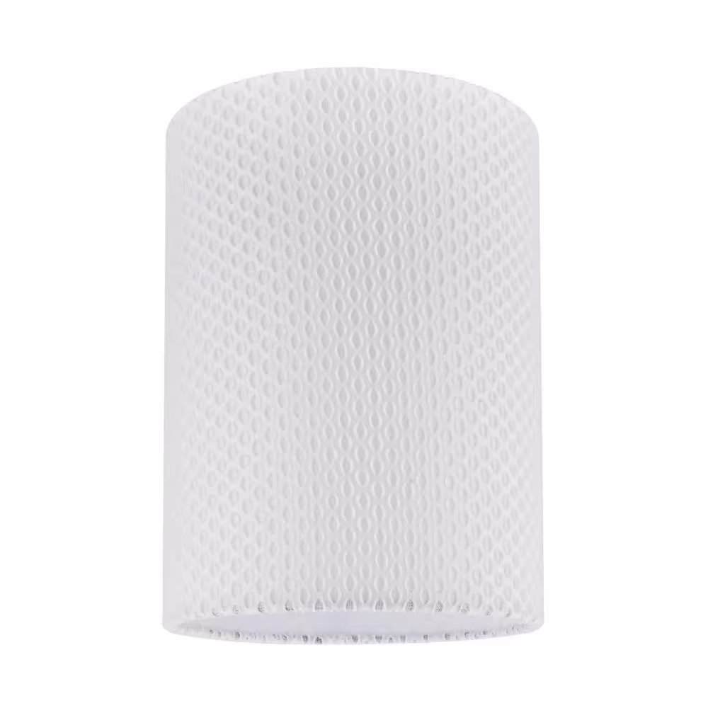 Aspen Creative Corporation 8 in. x 11 in. Off White and Checker Pattern Hardback Drum/Cylinder Lamp Shade