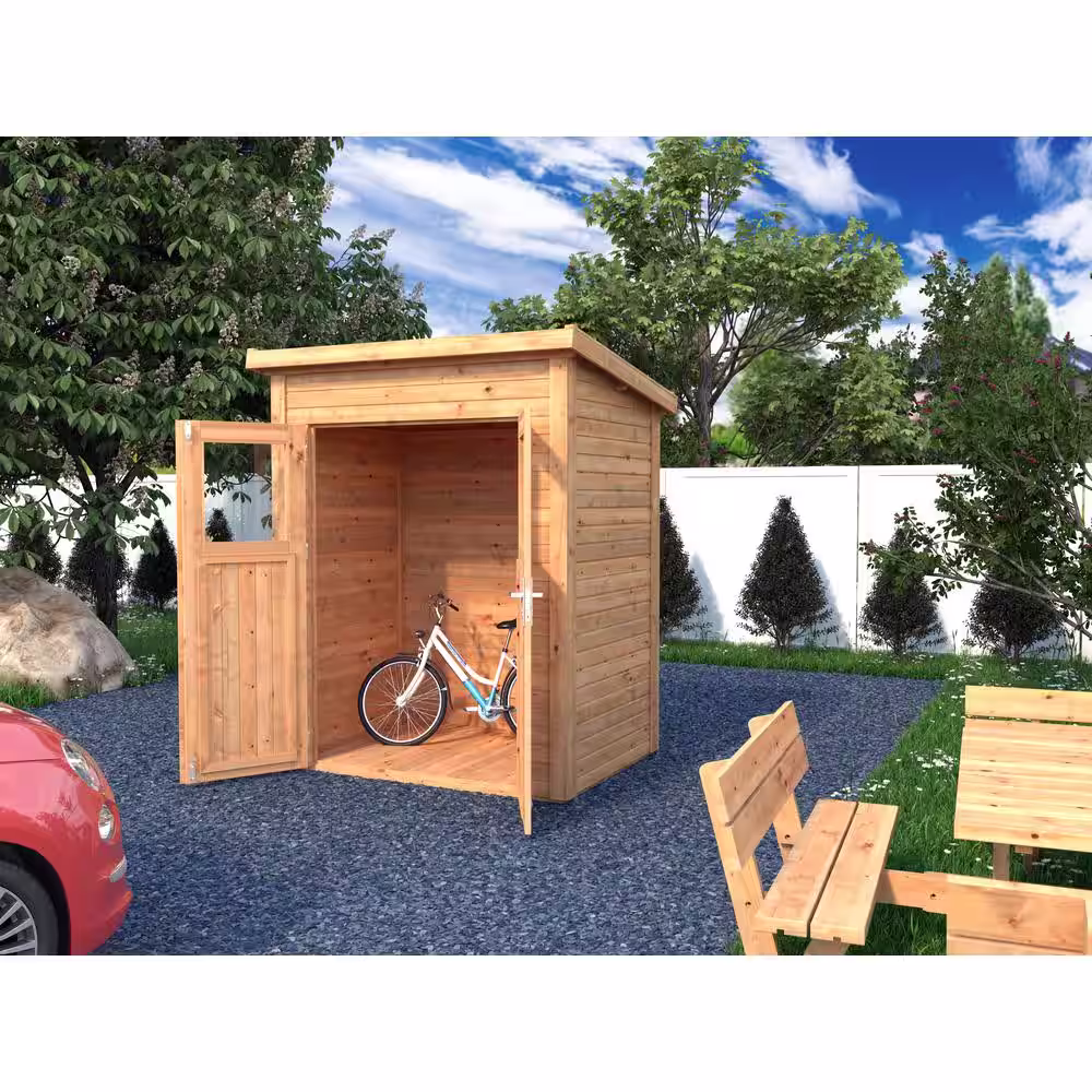 Leisure Season Urbano 6 ft. x 4 ft. Lean-To Storage Shed with Double Door (24 sq. ft.)
