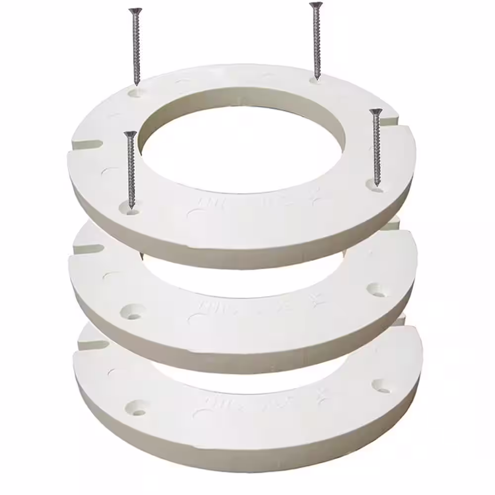 JONES STEPHENS 7 in. O.D. x 1/4 in. Thick Complete Plastic Closet Flange Extension Kit with Caulk and Bolts