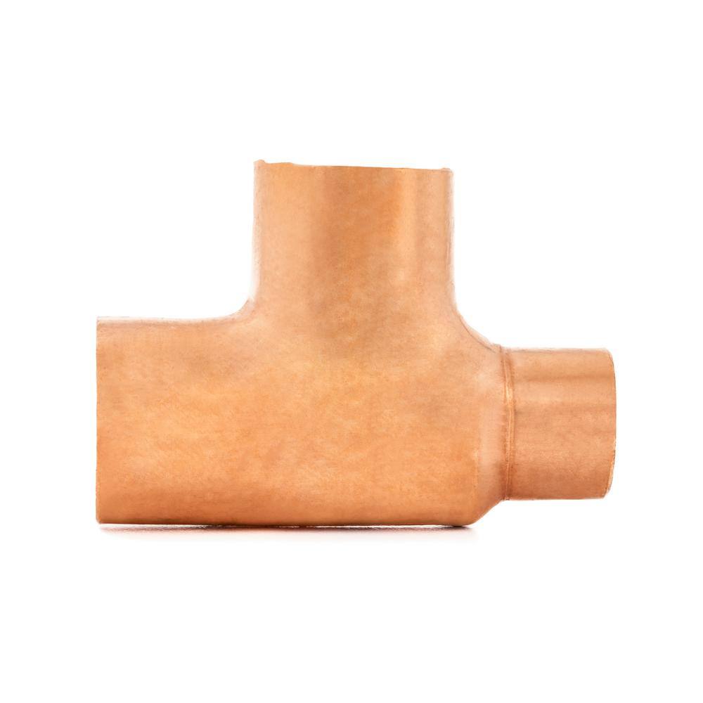 Everbilt 3/4 in. x 1/2 in. x 3/4 in. Copper Pressure Cup x Cup x Cup Reducing Tee Fitting