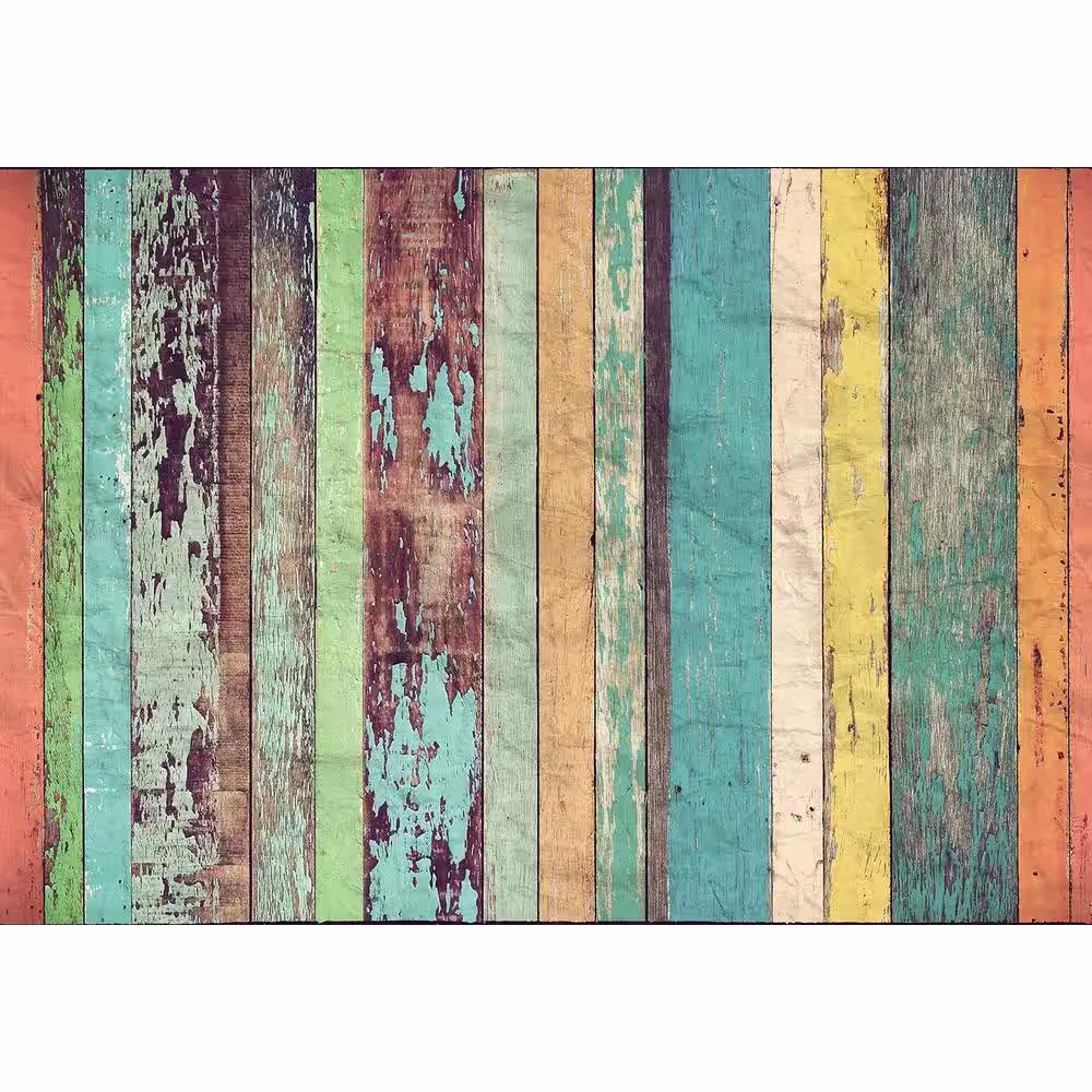 Ideal Decor 144 in. W x 100 in. H Colored Wood Wall Mural