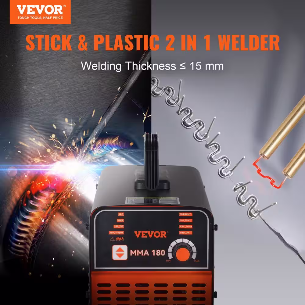None 180 Amp 110V/220V Stick Welder Stick and Plastic ARC Welding Machine 17.96HP w/ Hot Start Anti-Stick for Car Repair Kit