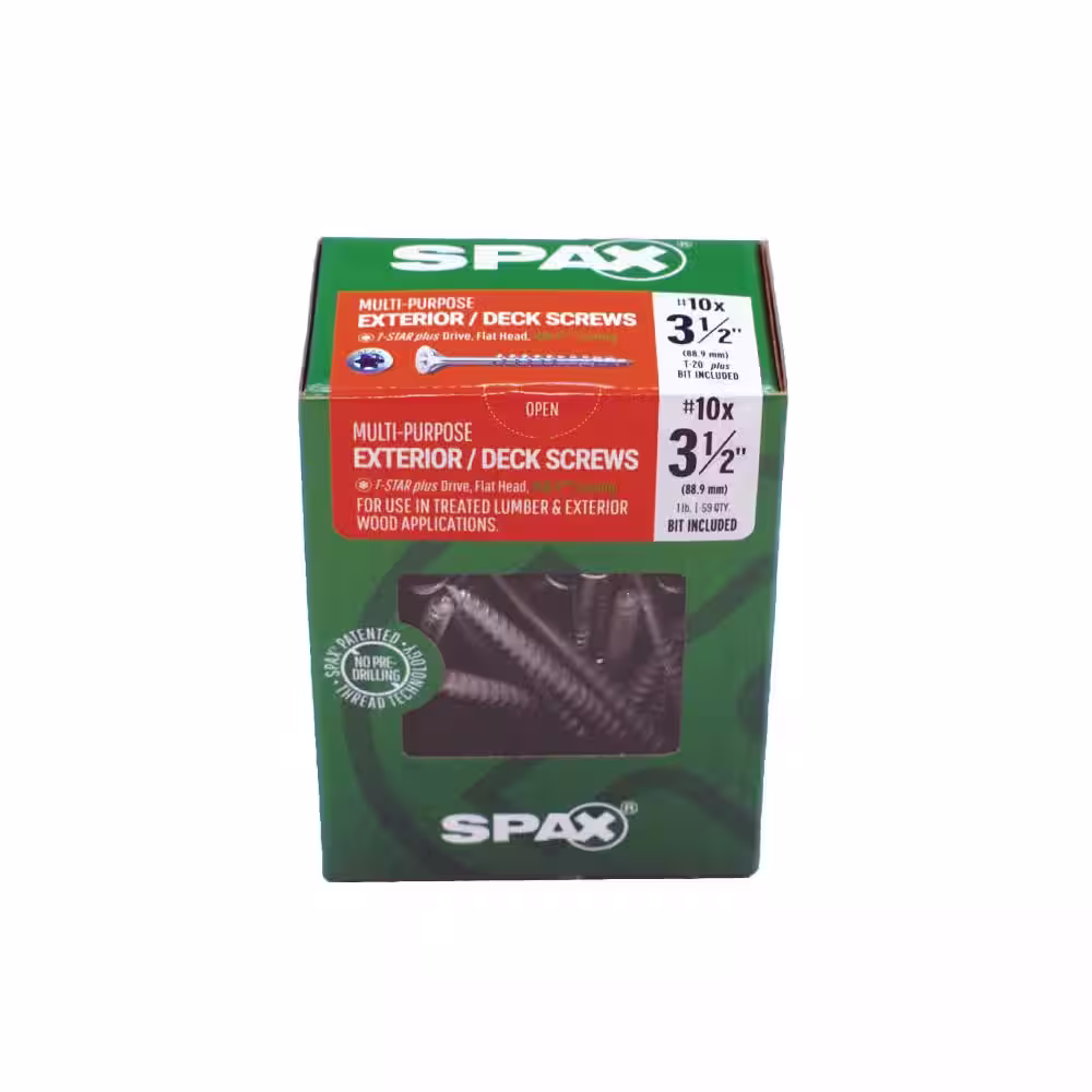 SPAX #10 x 3-1/2 in. HCR-X T-Star Plus Flat Undercut Interior/Exterior Multi-Purpose Screw (59-Box)
