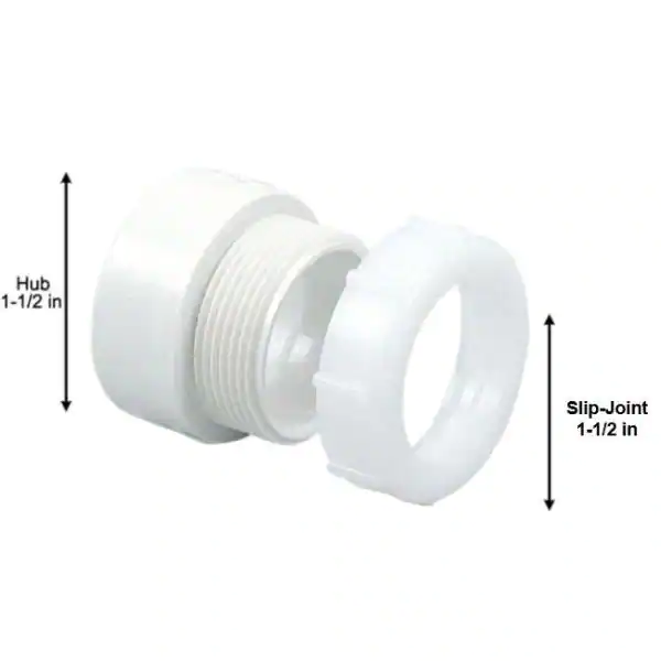 NIBCO 1-1/2 in. PVC DWV Hub x Slip-Joint Trap Adapter
