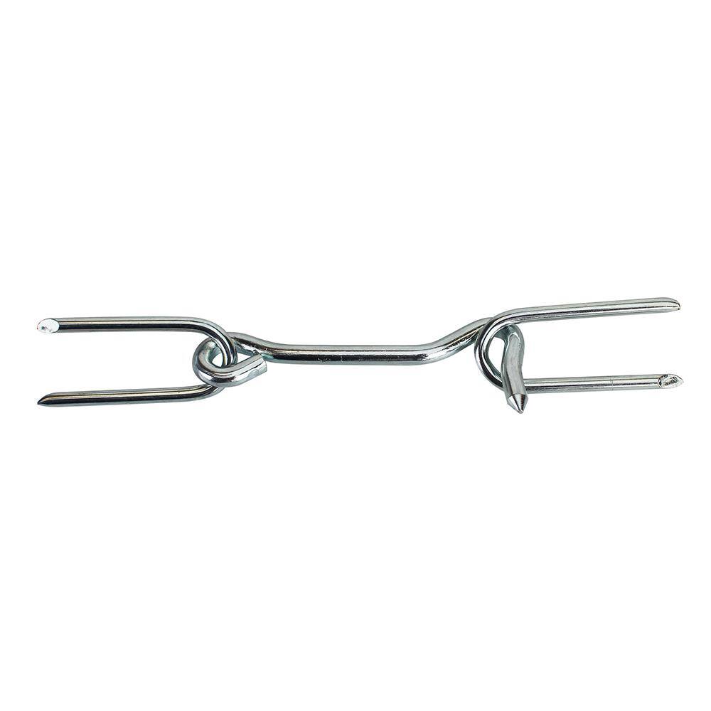 Everbilt 4 in. Zinc Plated Gate Hook with Staples