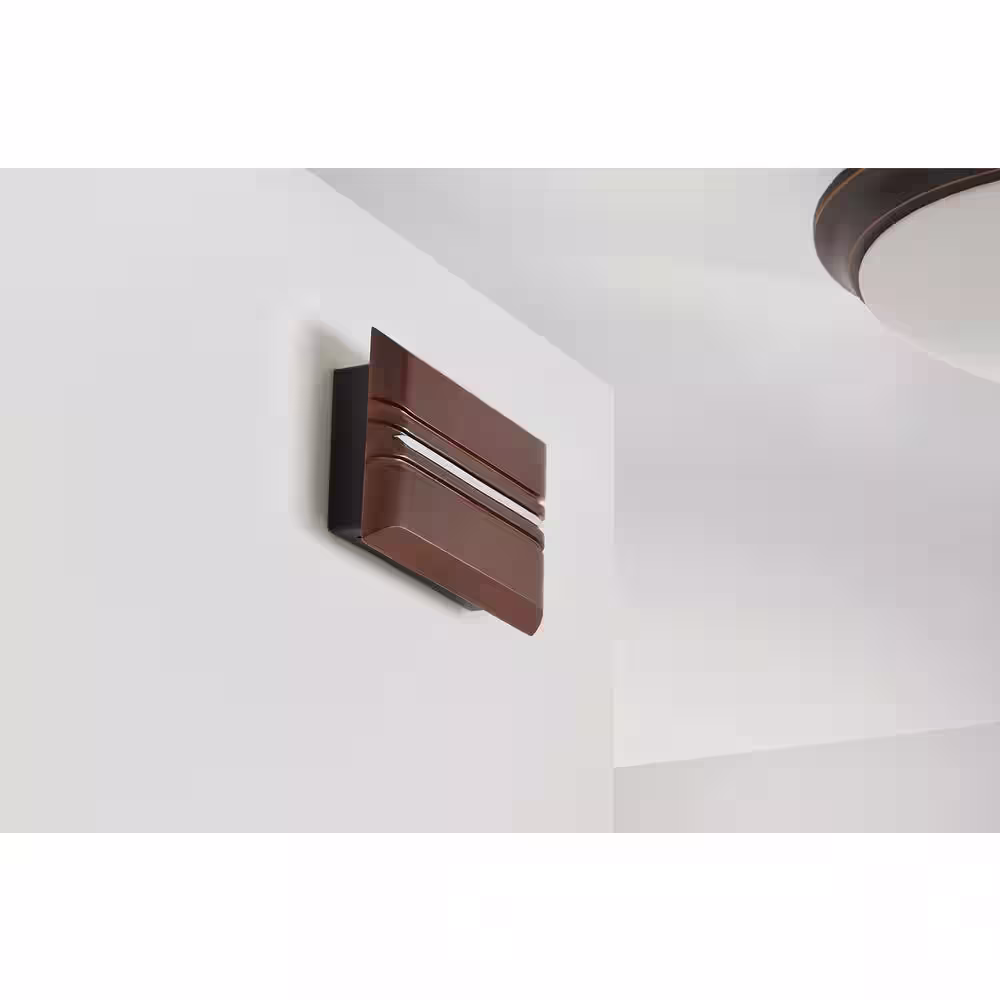 Hampton Bay Wireless or Wired Doorbell Chime, Dark Oak Wood with Silver Insert