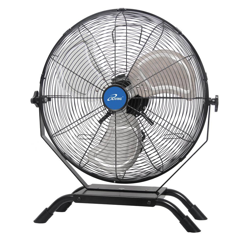 iLIVING 20 in. 3 Speeds Wall Mounted or Floor Stand, Indoor or Outdoor Floor Fan, with Adjustable Tilt Head, Black