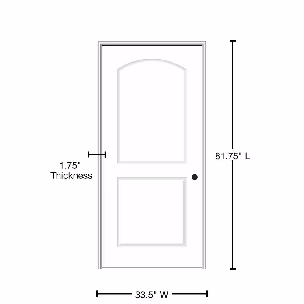 MMI Door 32 in. x 80 in. Smooth Caiman Left-Hand Solid Core Primed Composite Single Prehung Interior Door, 1-3/4 in. Thick