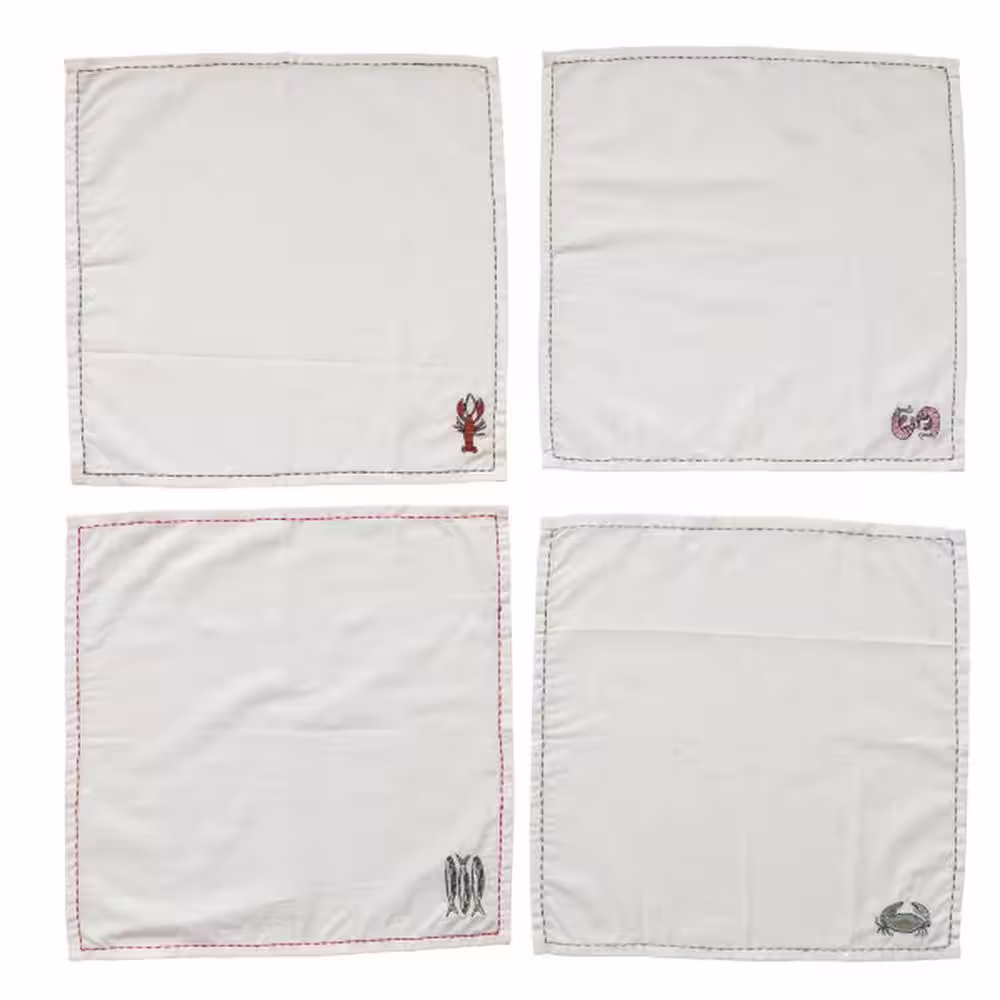 None 18 in. W x 0.25 in. H Multicolor Sea Life Cotton Napkins (Set of 4)