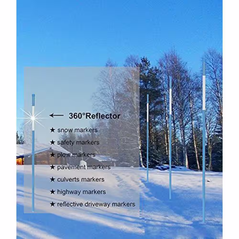 None 72 in. Blue Driveway Markers 5/16 in. Dia Solid Driveway Poles for Easy Visibility at Night (20-Pack)