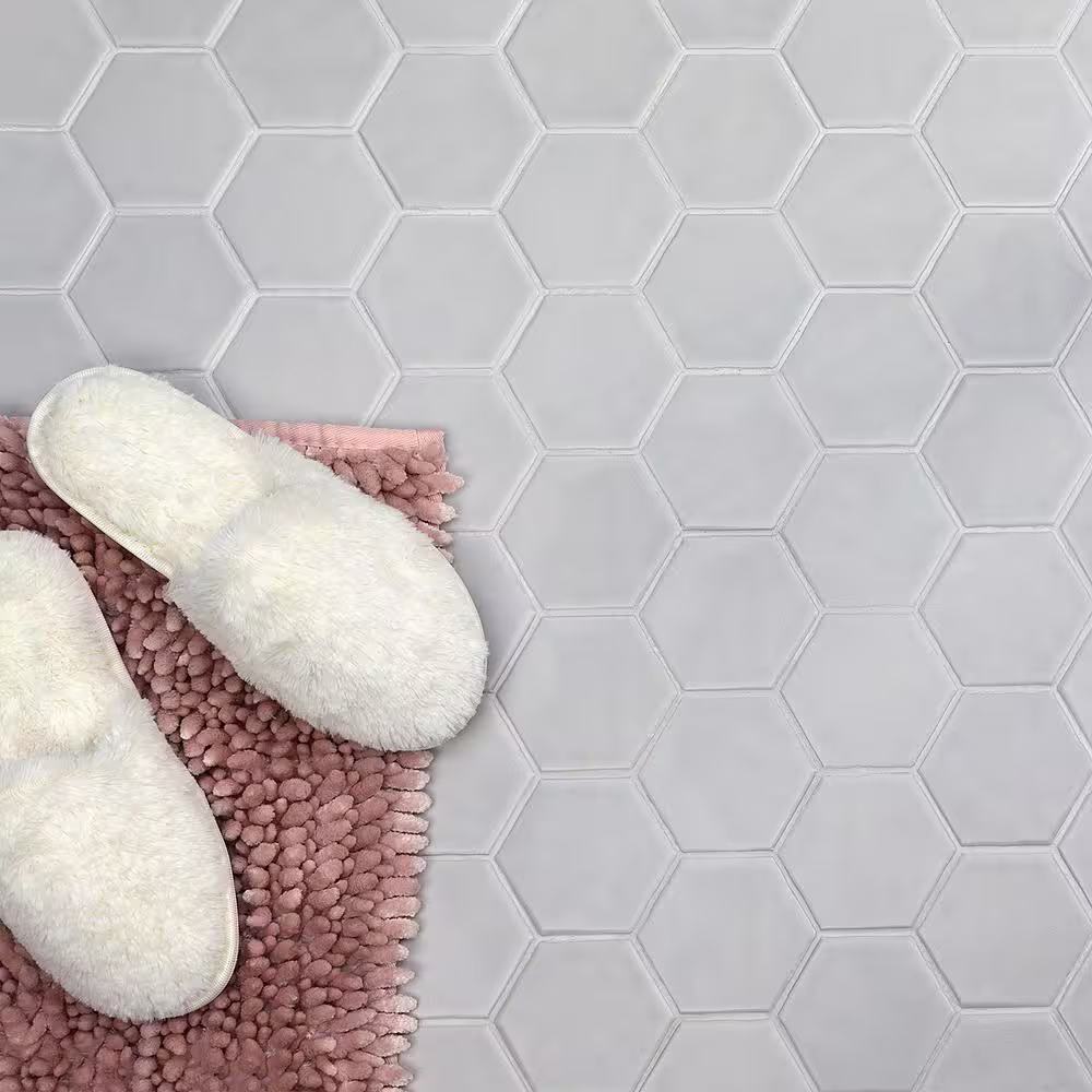 Ivy Hill Tile Maine Cement Gray 12 in. x 12 in. Hexagon Matte Ceramic Mosaic Floor and Wall Tile (0.96 sq. ft./Sheet)