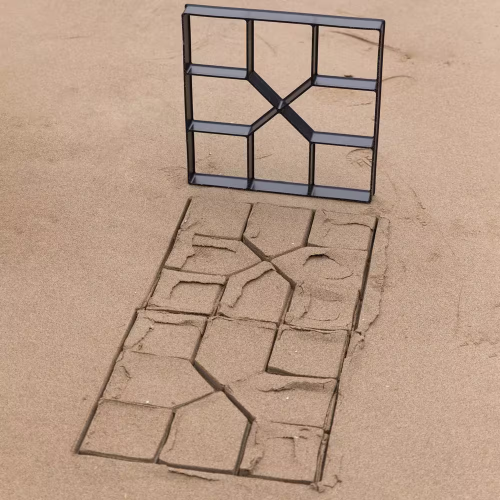 Gardenised Decorative Pavement Mold Cement Form Stamp Walkway Maker Patio Stepping Stone Pavers Reusable Pathway Mould (2-Pack)
