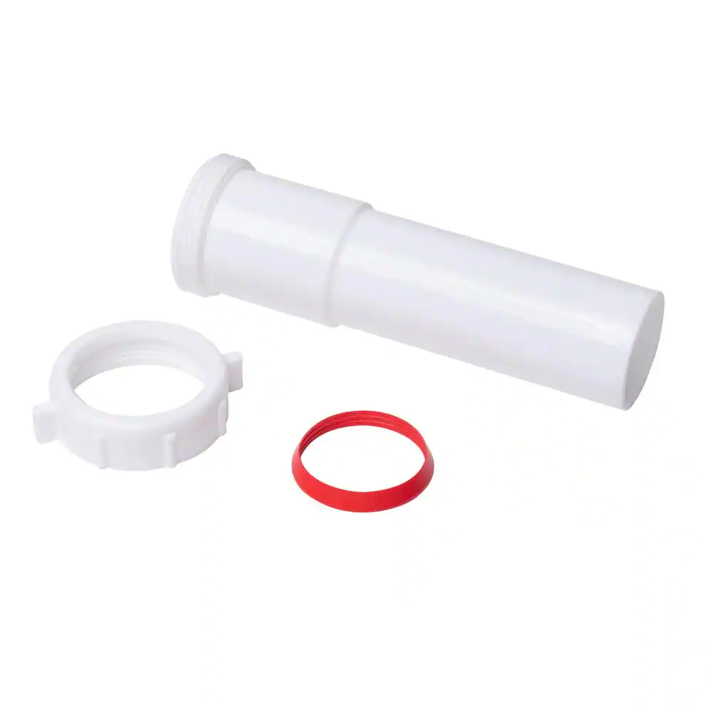 Oatey 1-1/2 in. x 6 in. White Plastic Slip-Joint Sink Drain Extension Tube