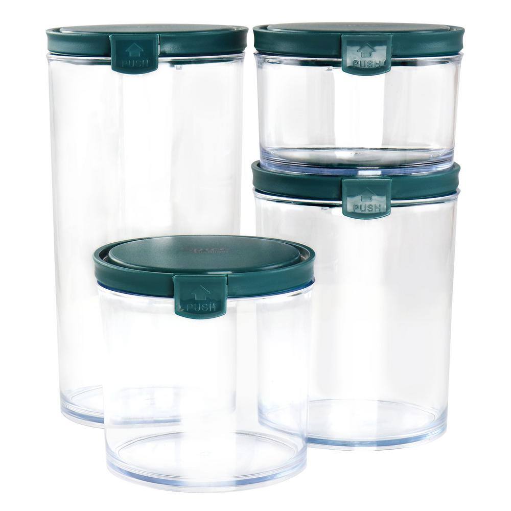 None 4-Piece Stackable Plastic Food Storage Set