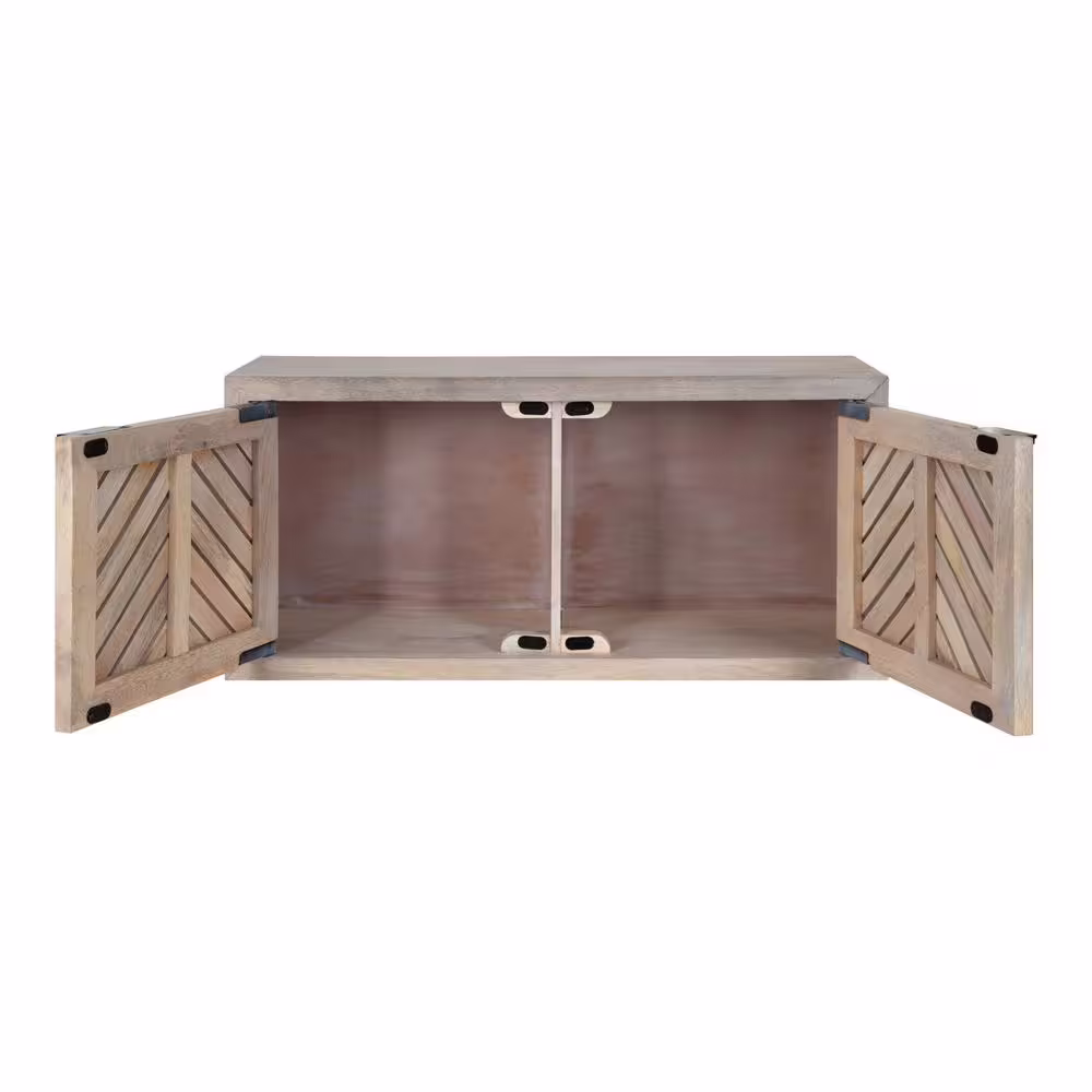 Kate and Laurel Mezzeta 10 in. x 30 in. x 14 in. White Wood Floating Decorative Cubby Wall Shelf With Brackets
