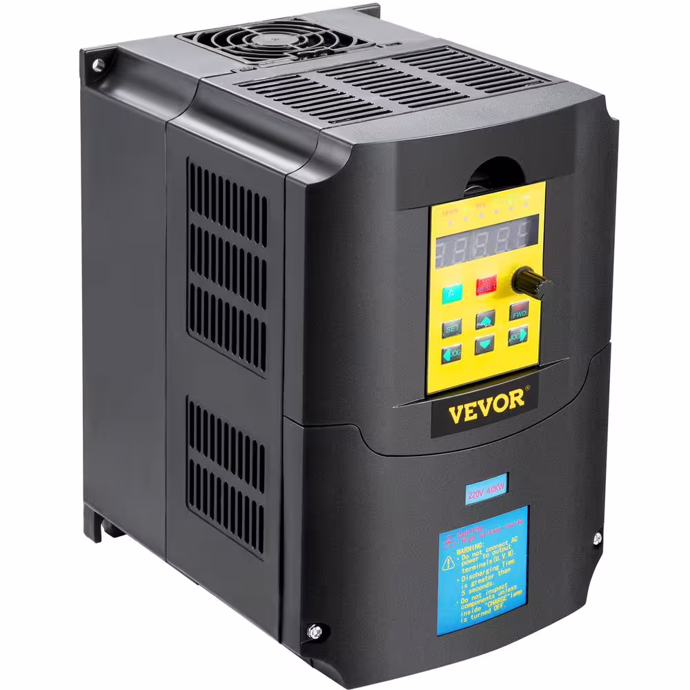 VEVOR VFD 4KW 220-Volt 5.5HP, 1 or 3 Phase Input, 3 Phase Output Variable Frequency Drive, AC 17A CNC Motor Inverter Converter