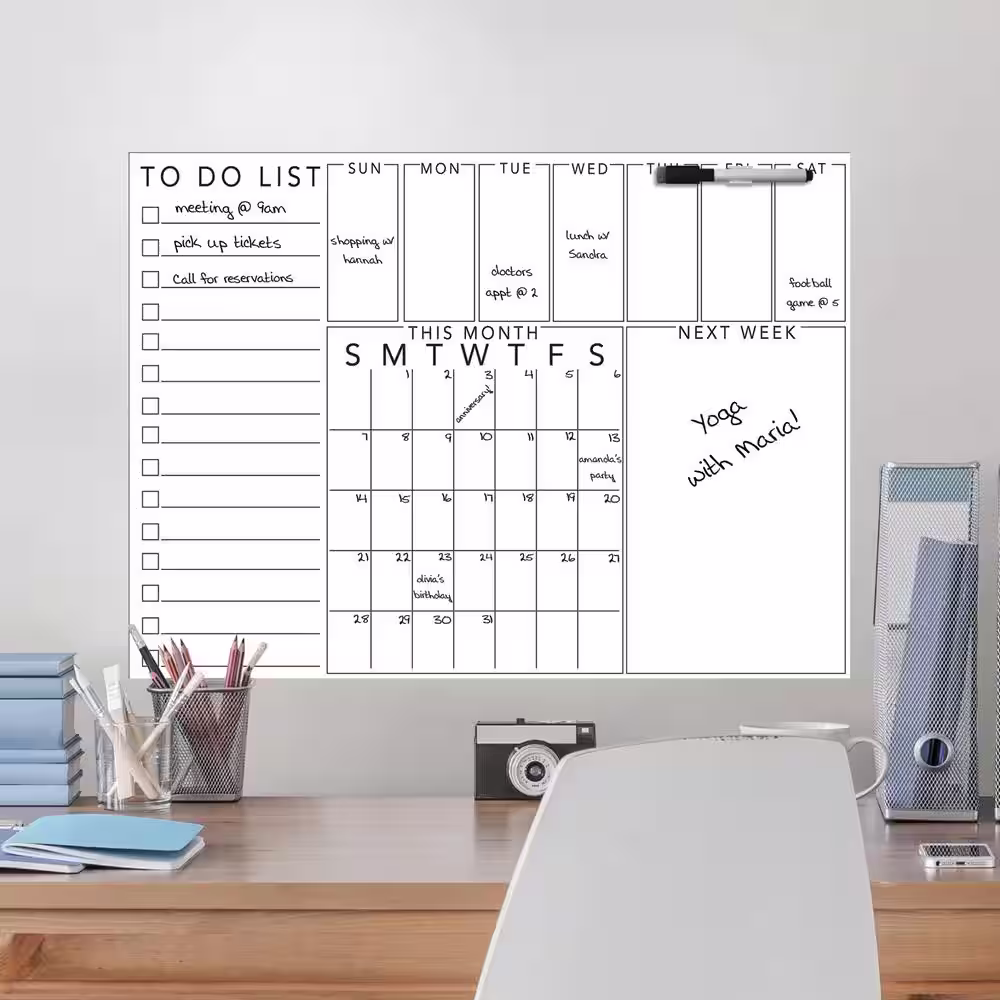 WallPops White Get Organized Message Board Wall Decal