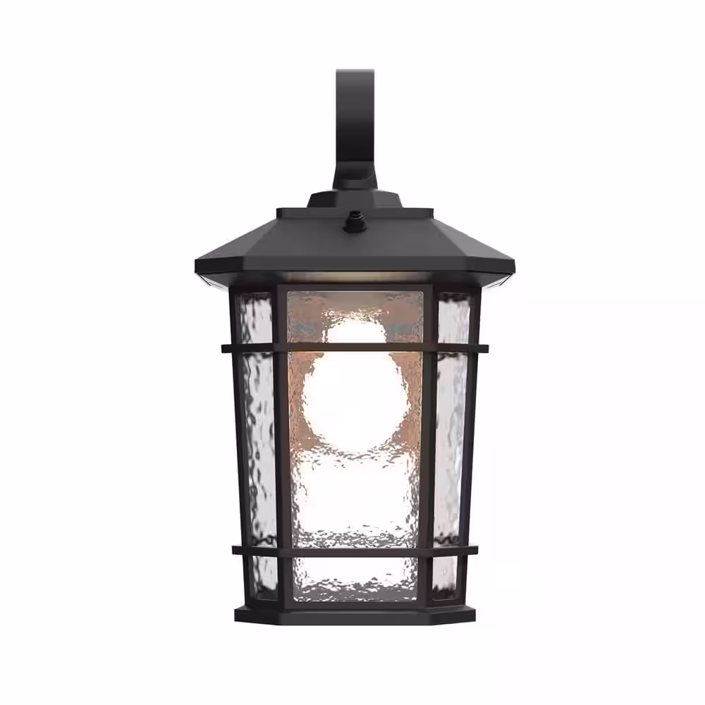 KODA Williams Black Outdoor LED Wall Lantern with Power Outlet