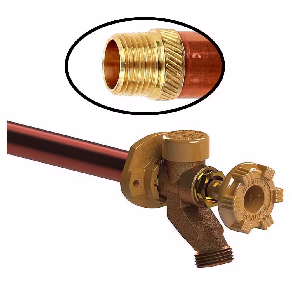 Woodford 1/2 in. MPT x 1/2 in. FSWT x 24 in. L Freezeless Brass Model 17 Anti-Siphon Sillcock