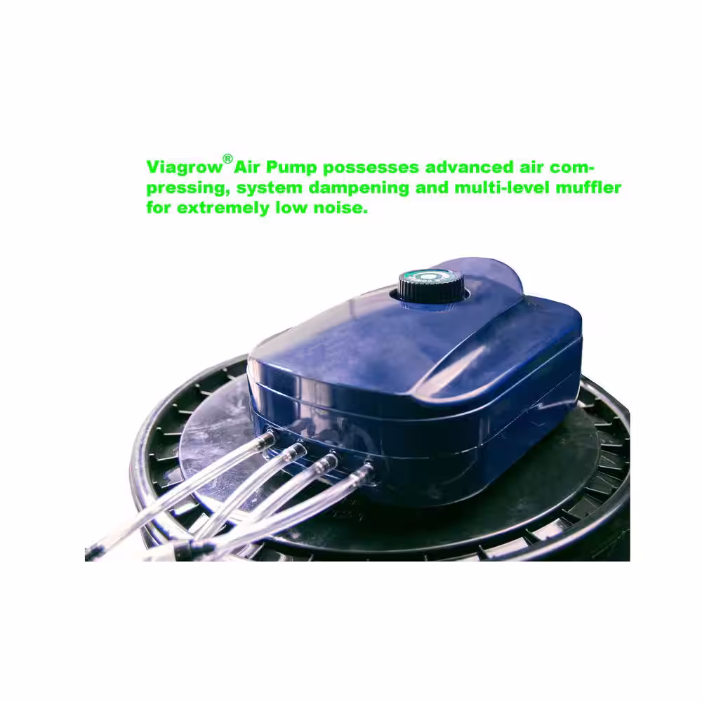 Viagrow Four Valve Air Pump with Four 2 in. Air Stones, 24 ft. 1/4 in. Vinyl Tubing & Inline Check Valve