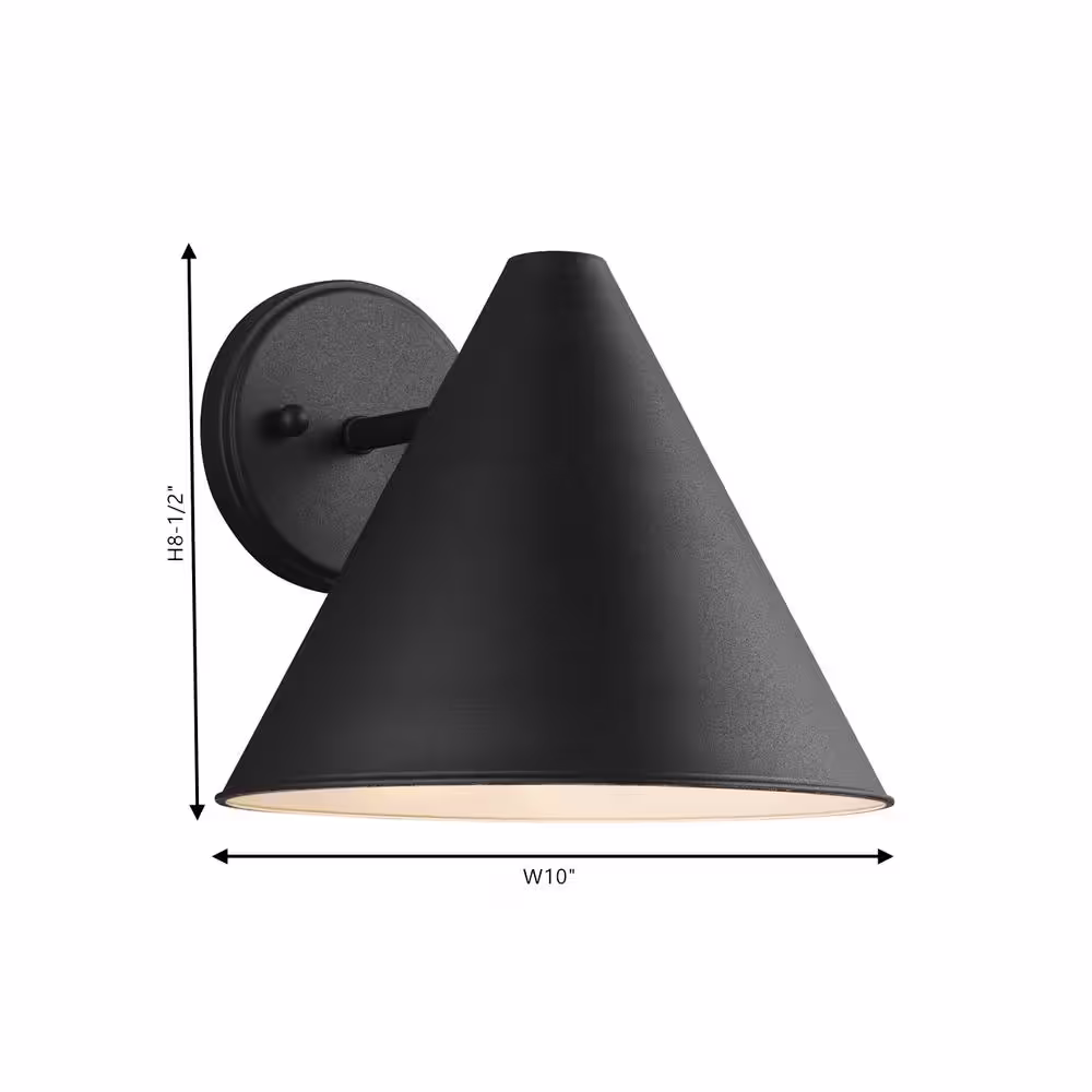 Generation Lighting Crittenden 1-Light Black Outdoor 8.5 in. Wall Lantern Sconce