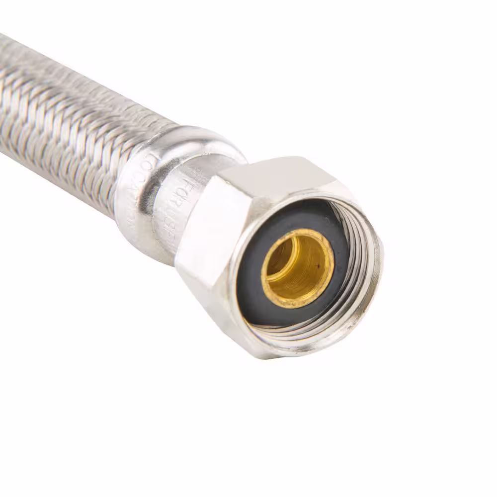 BrassCraft 1/2 in. Compression x 1/2 in. FIP x 16 in. Braided Polymer Faucet Supply Line