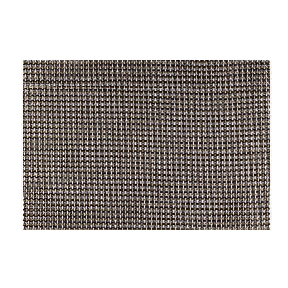 Kraftware EveryTable 18 in. x 12 in. Transparent Hickory Black, White, Gold Woven PVC Placemat (Set of 6)