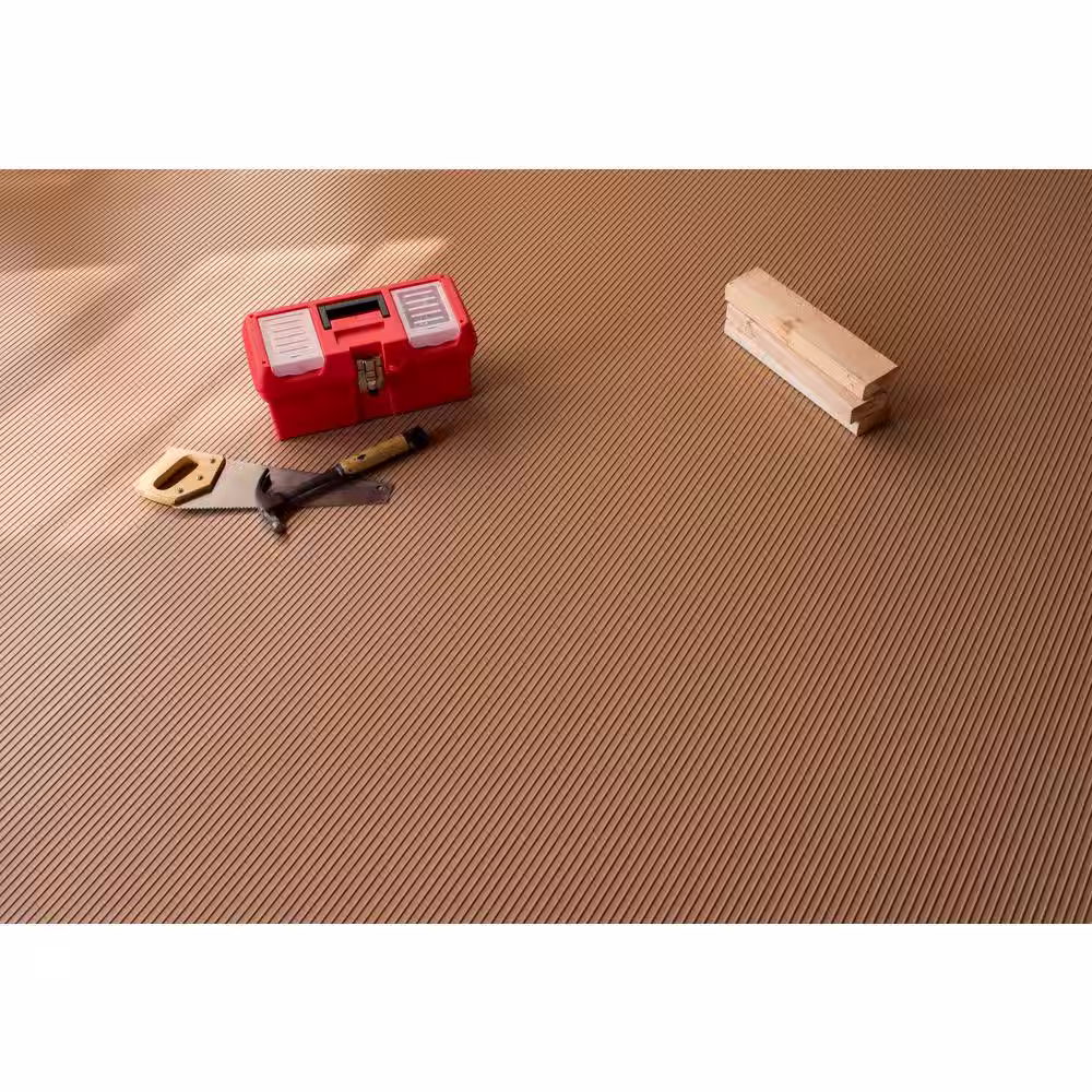 G-Floor Rib 5 ft. x 10 ft. Sandstone Vinyl Garage Flooring Cover and Protector