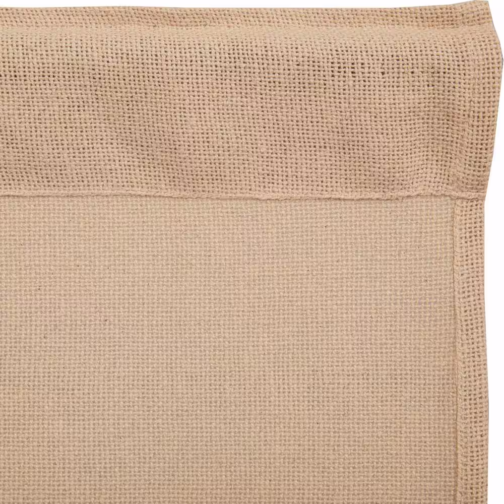 VHC BRANDS Burlap 36 in. W x 63 in. L Vintage Tan Cotton Light Filtering Rod Pocket Farmhouse Window Curtain Panel Pair