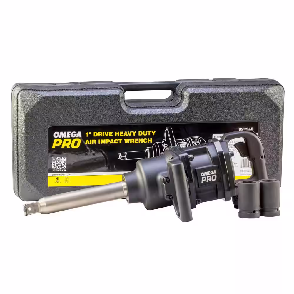 Omega Heavy-Duty 1 in. Air Impact Wrench with Carrying Case