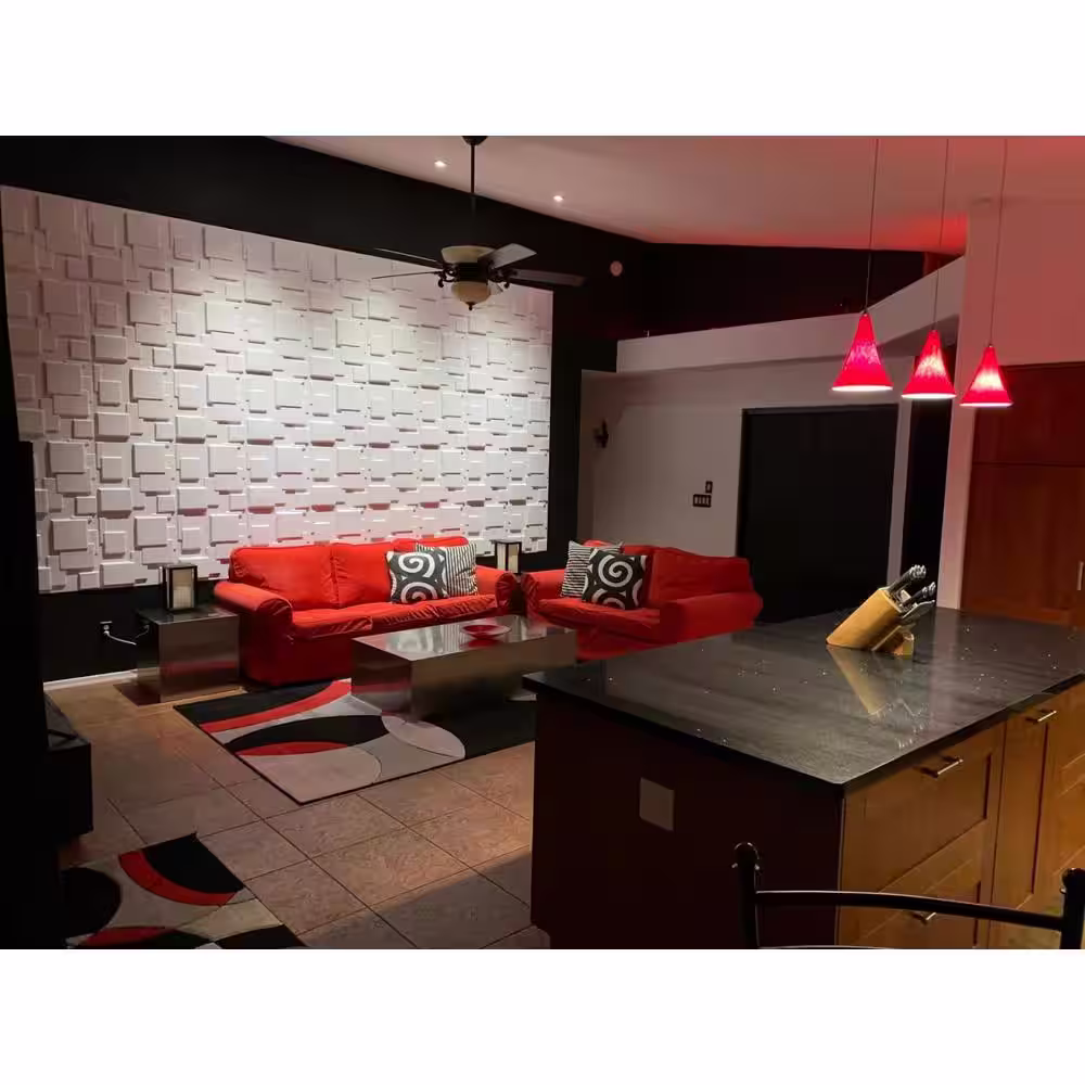 Art3dwallpanels 3D Wall Panel White Decorative Wall Paneling Waterproof 19.7 in. x 19.7 in. (12-Pieces/Case)
