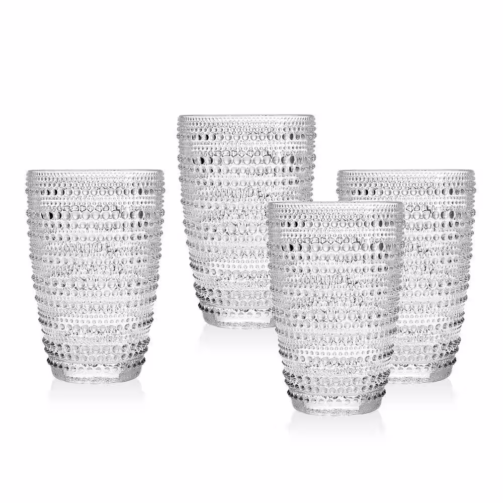 Godinger Lumina 10 oz. Clear Highball Glasses Crystal (Set of 4)
