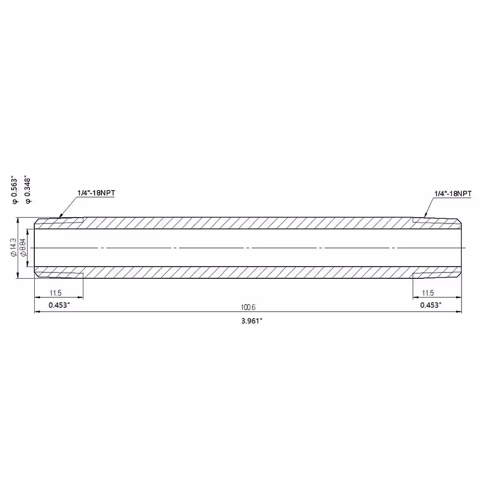 Everbilt 1/4 in. x 4 in. MIP Brass Nipple Fitting