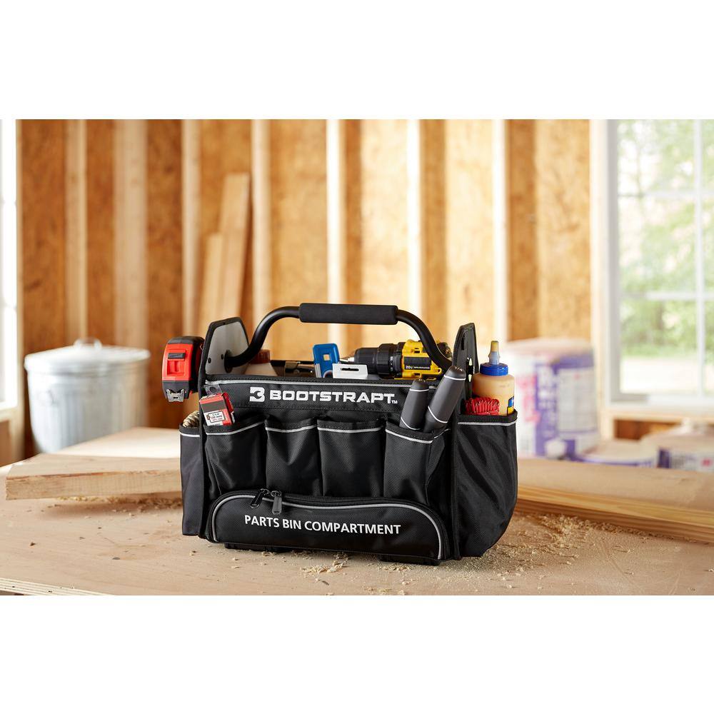 BOOTSTRAPT 15 in. Contractor's Tote Bag with Integrated Parts Bin Compartment
