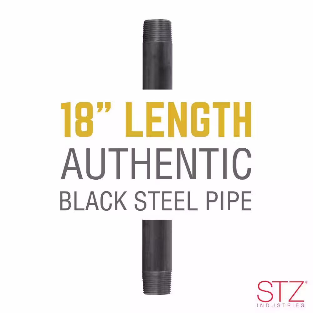 STZ 1 in. x 1.5 ft. Black Steel Schedule 40 Cut Pipe