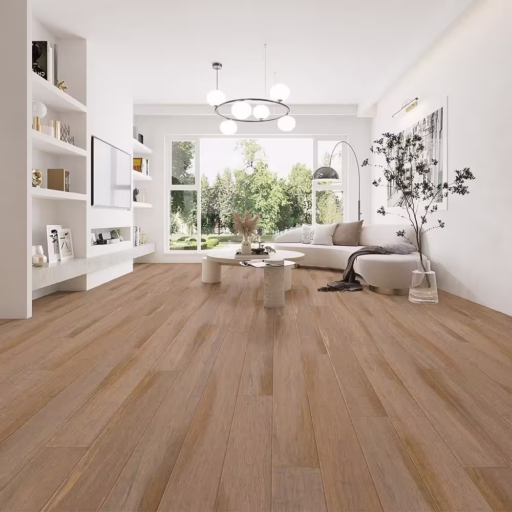 Home Decorators Collection Woven Sand 3/8 in. T x 5.1 in. W Hand Scraped Strand Woven Engineered Bamboo Flooring (25.9 sqft/case)