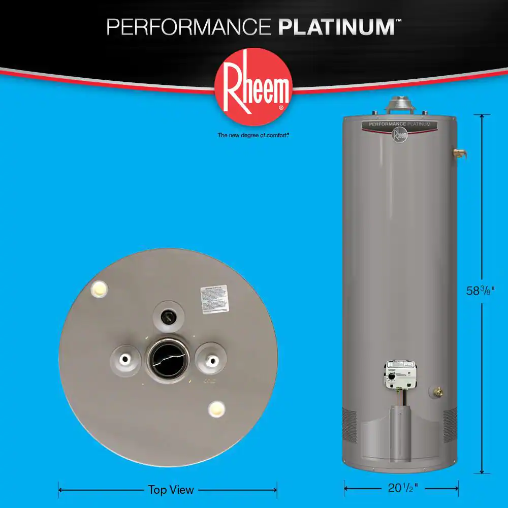 Rheem Performance Platinum 50 Gal. Tall 12 Year 38,000 BTU Ultra Low NOx (ULN) Natural Gas Tank Water Heater - Utah Version