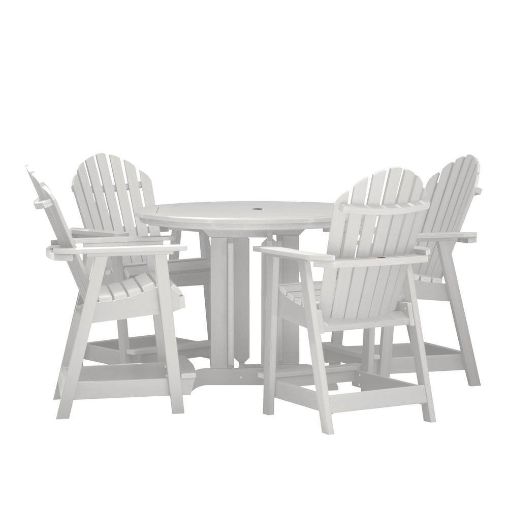 Highwood Hamilton 5-Piece White Round Balcony Height Dining Set