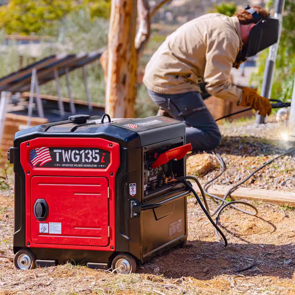 Tomahawk Power 135 Amp Welder with 5 HP Engine Driven Portable 3,300-Watt 120-Volt Gasoline Inverter Generator