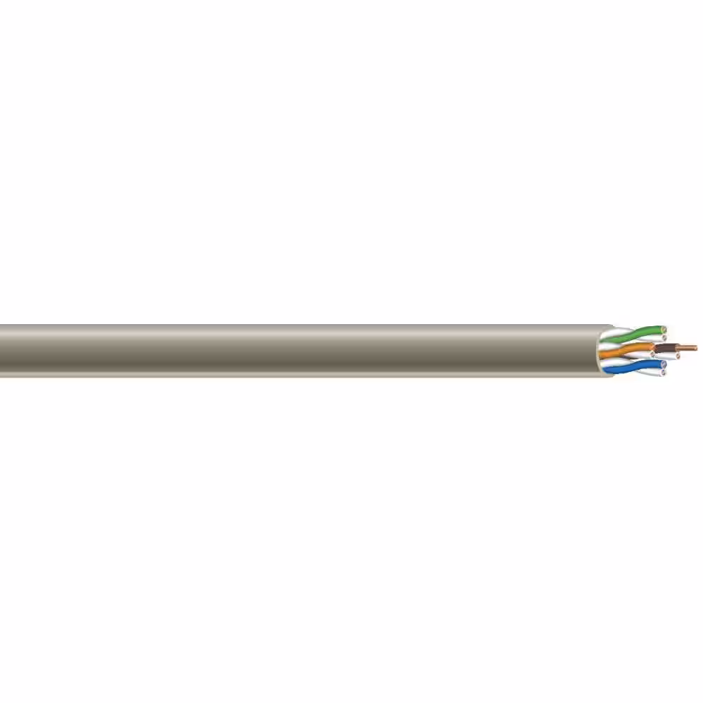 Southwire 500 ft. Gray 24/4 Solid CU CAT5e CMR (Riser) Data Cable