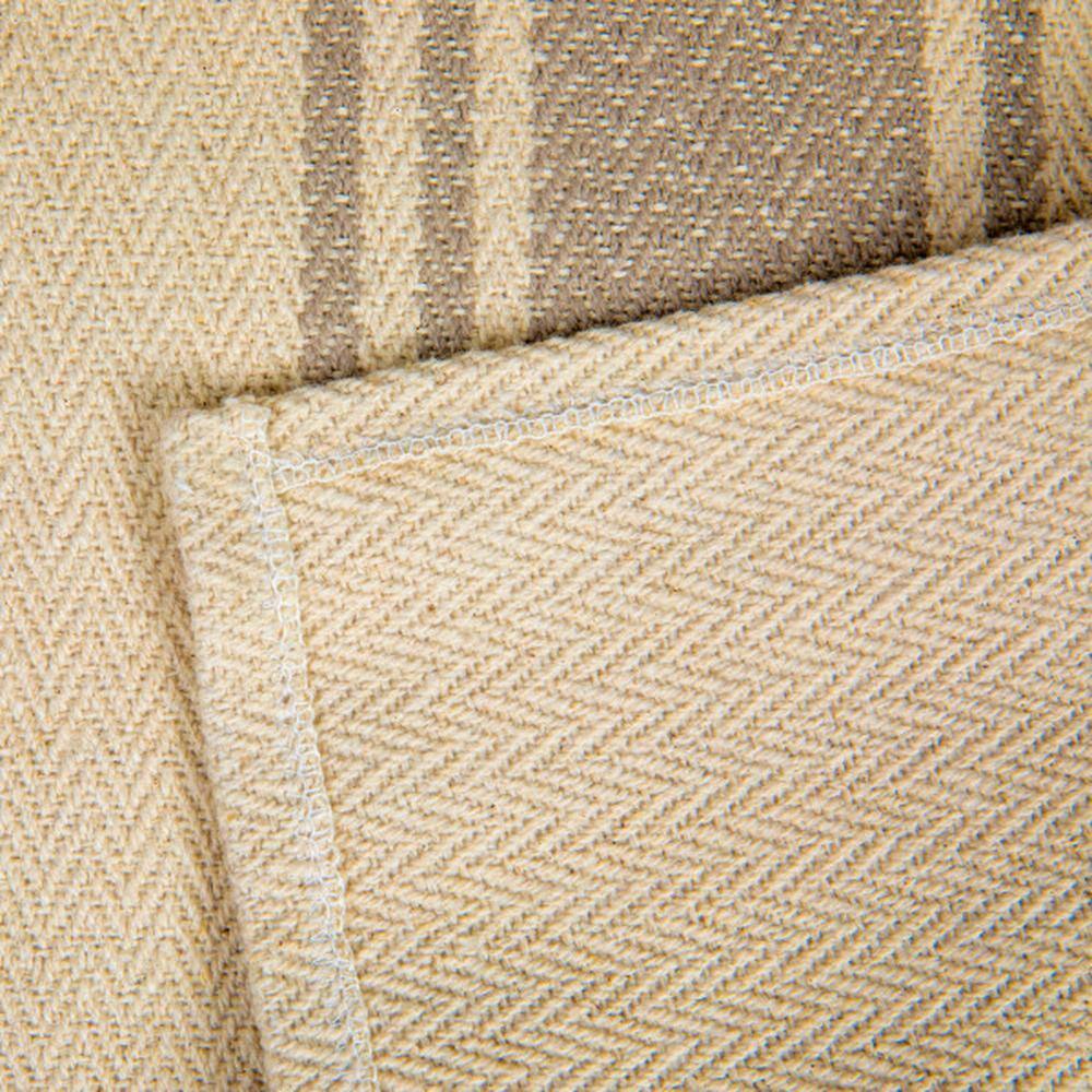 Storied Home 14 in. W x 72 in. L Canvas Table Runner with Khaki Stripes