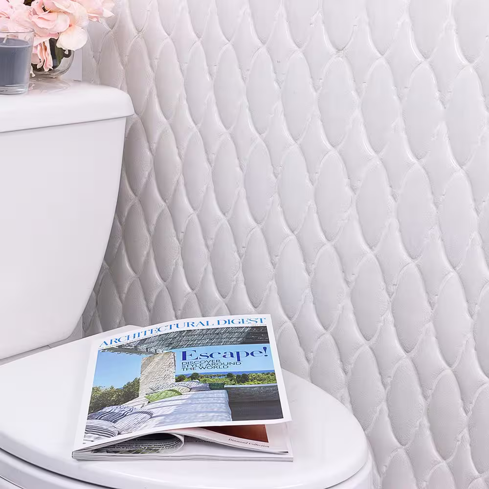 Ivy Hill Tile Delphi Valor Glacier White 9 in. x 12 in. Glazed Ceramic Mosaic Tile (0.60 sq. ft./Sheet)