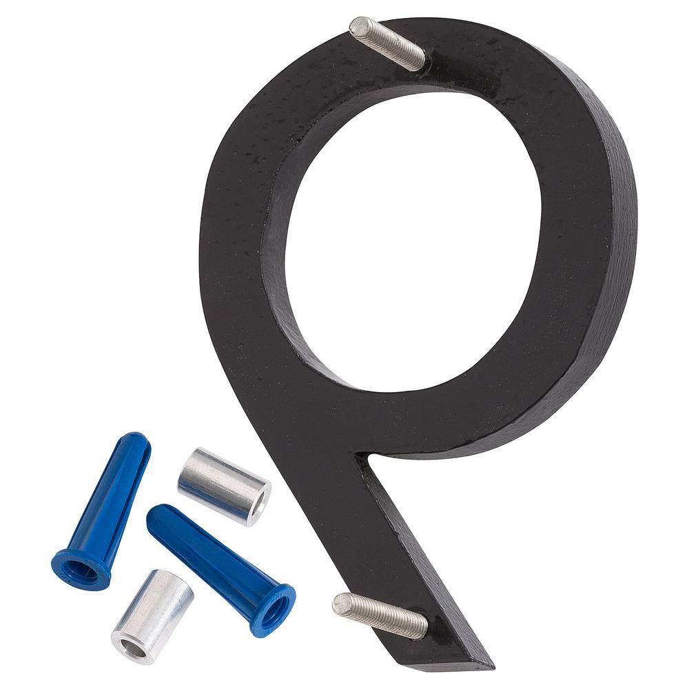 None 10 in. Satin Nickel/Black 2 Tone Aluminum Floating or Flat Modern House Number 9