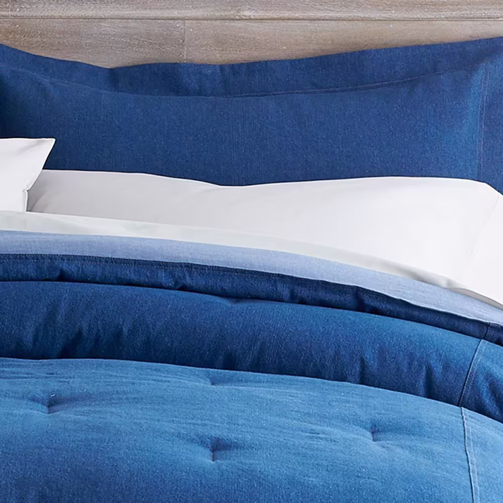 The Company Store Denim Solid Cotton Sham