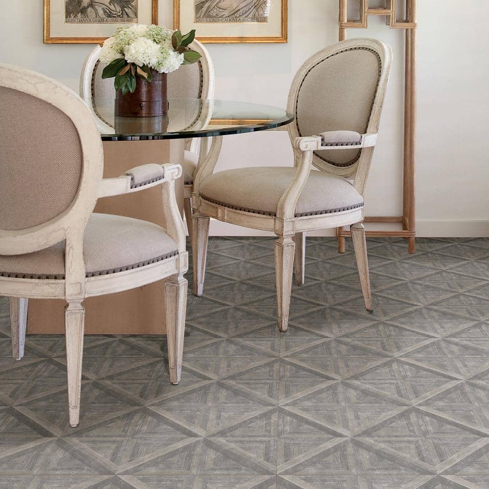 FloorPops Townhouse 12 in. W x 12 in. L Grey Peel & Stick Vinyl Tile Flooring (20 sq. ft./case)