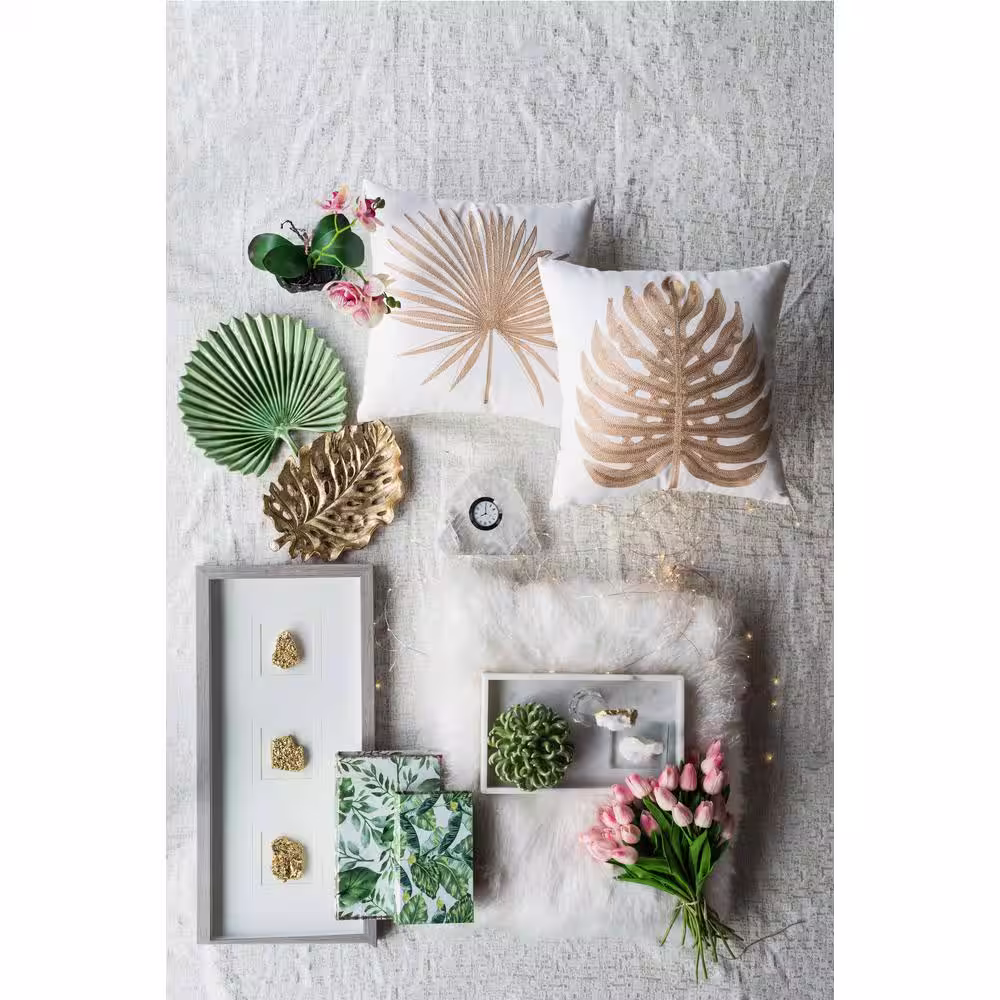 A & B Home Green/White Botanical Book Boxes (Set of 2)